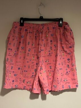 Vintage Capacity Coral Pink Garden Theme Shorts Sz XL